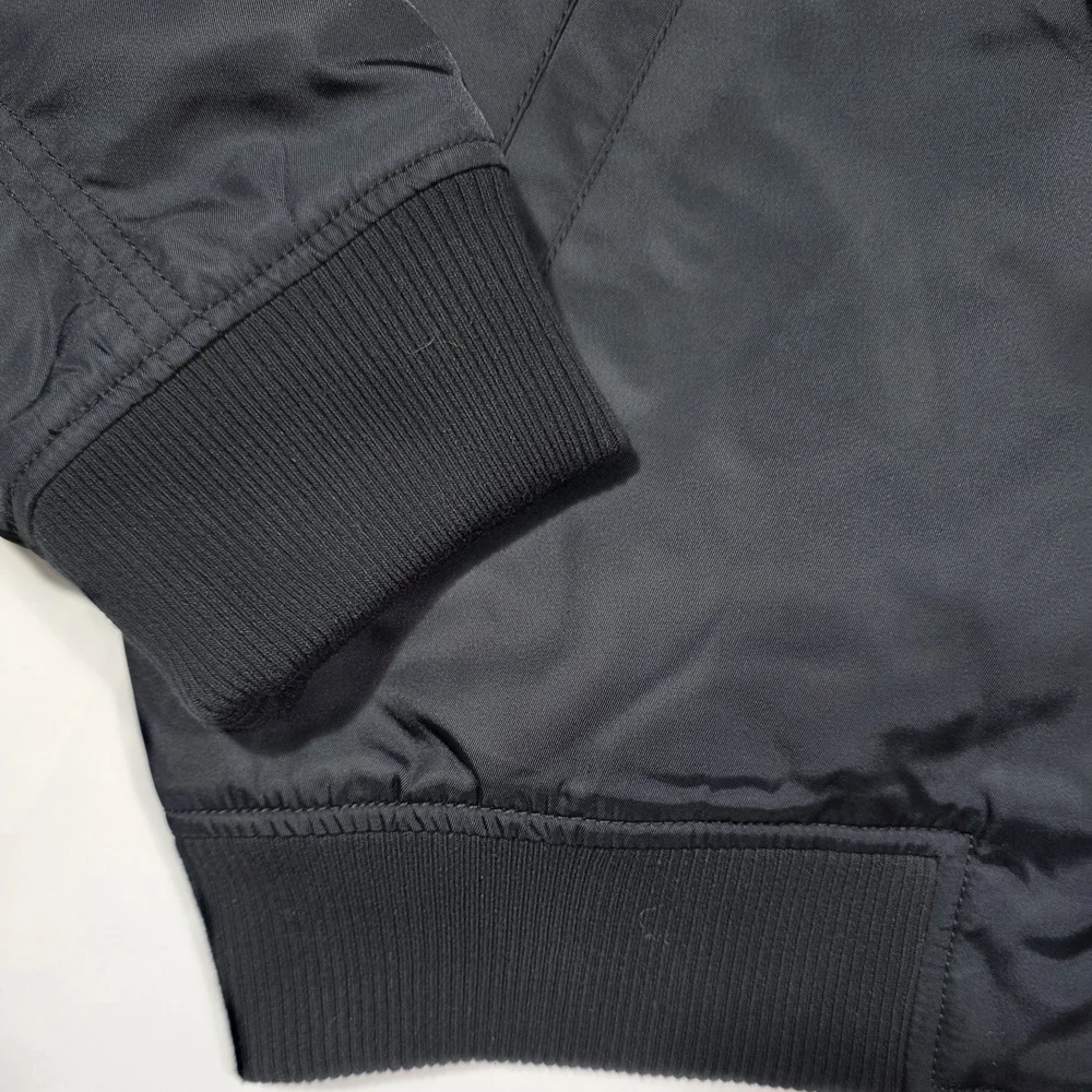 Men’s LABEL Black Bomber Jacket Size M New With Tags Nylon Flight Jacket Zip Up